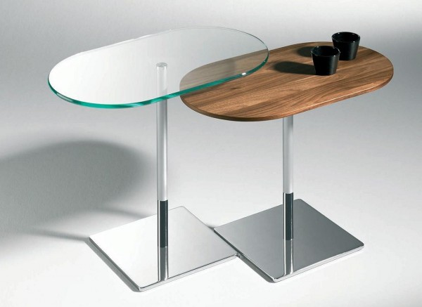 Zweisatz Tische in Metall+Holz